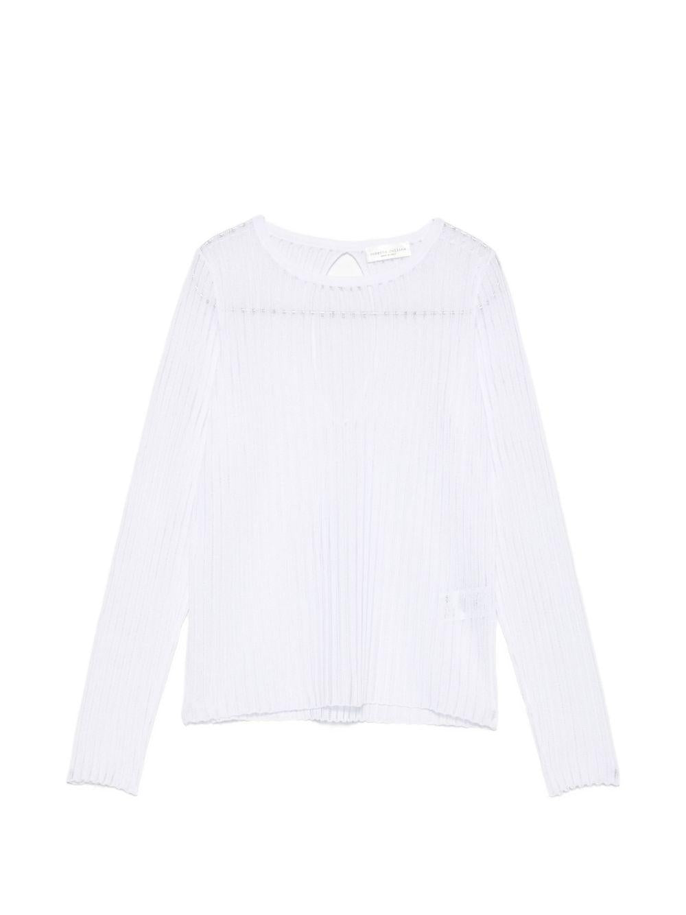 Maglione a coste 261FXA37001 01 BIANCO ROBERTO COLLINA 