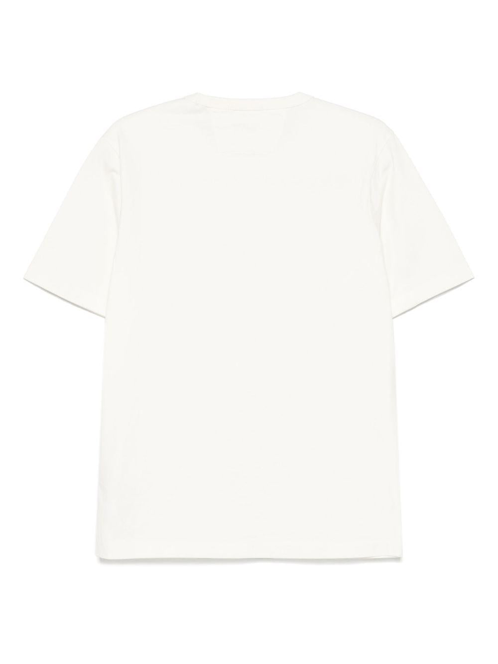 30/2 Mercerized Jersey Twisted Typographic Logo T-Shirt<BR/> 18CMTS107A110301W 103 GAUZE WHITE CP COMPANY 