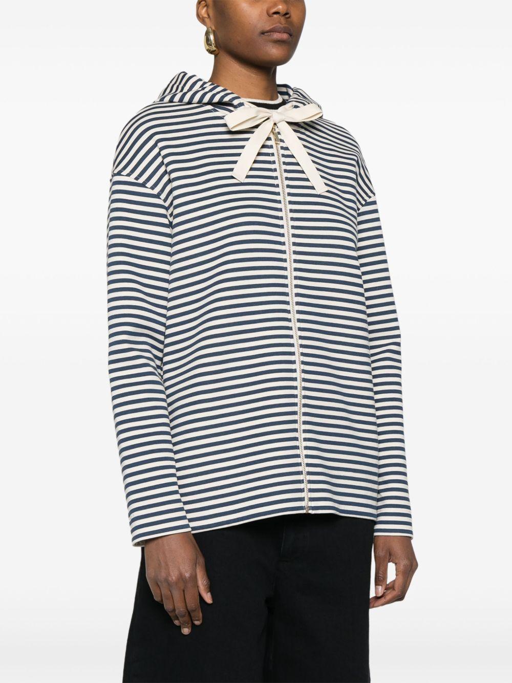 Felpa con cappuccio Doria DORIA 009 WHITE BLUE S MAX MARA 