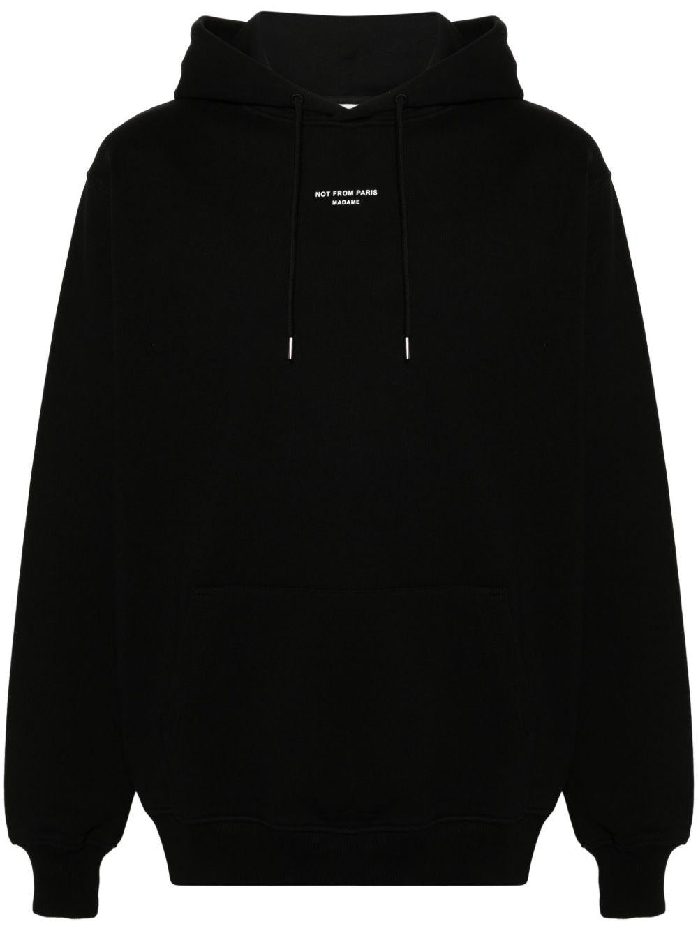 Le Hoodie Slogan Classique PERMHO161CO127 BLACK DROLE DE MONSIEUR 