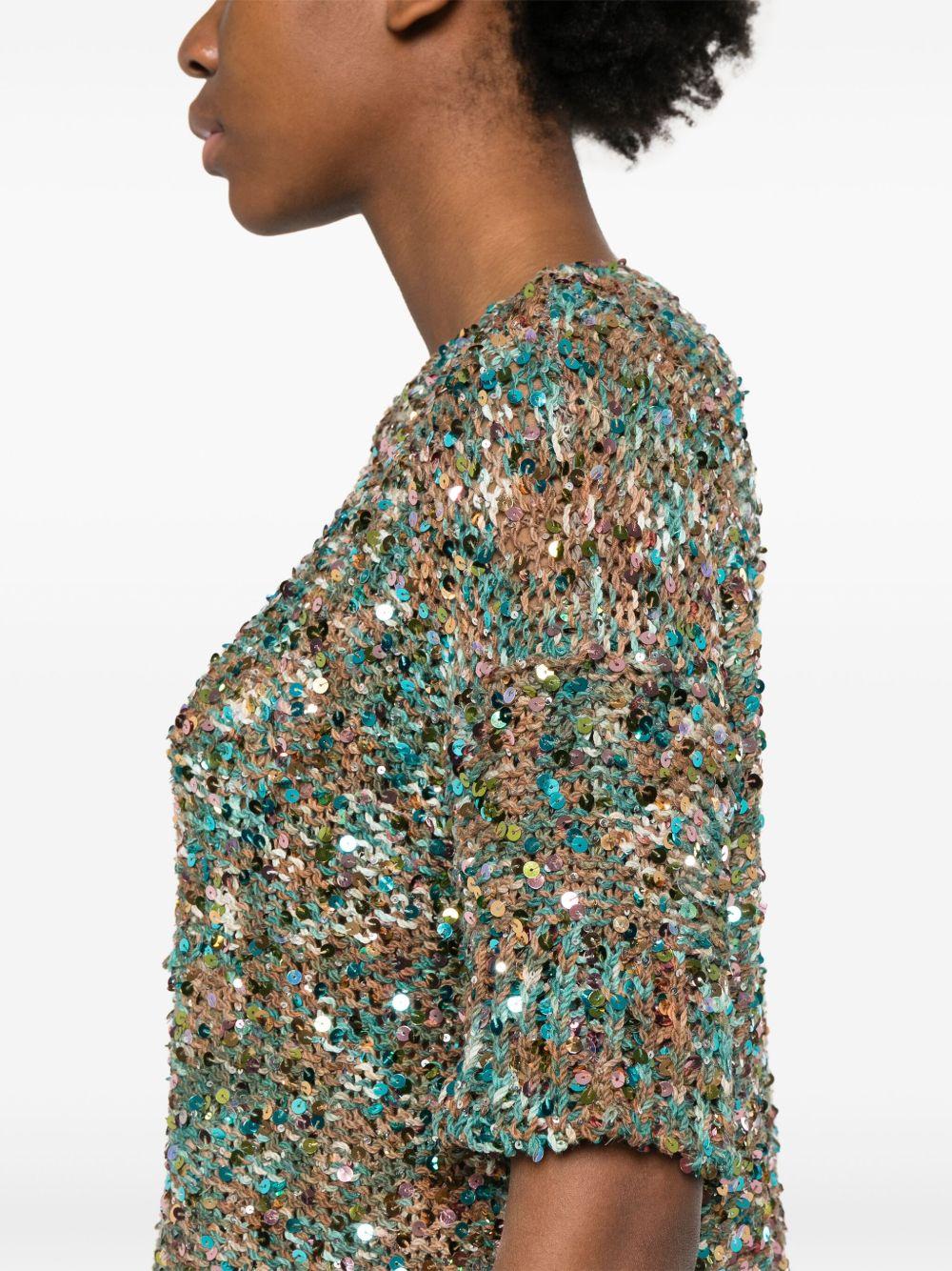 T-shirt con paillettes B46021 24 LAGUNA ROBERTO COLLINA 