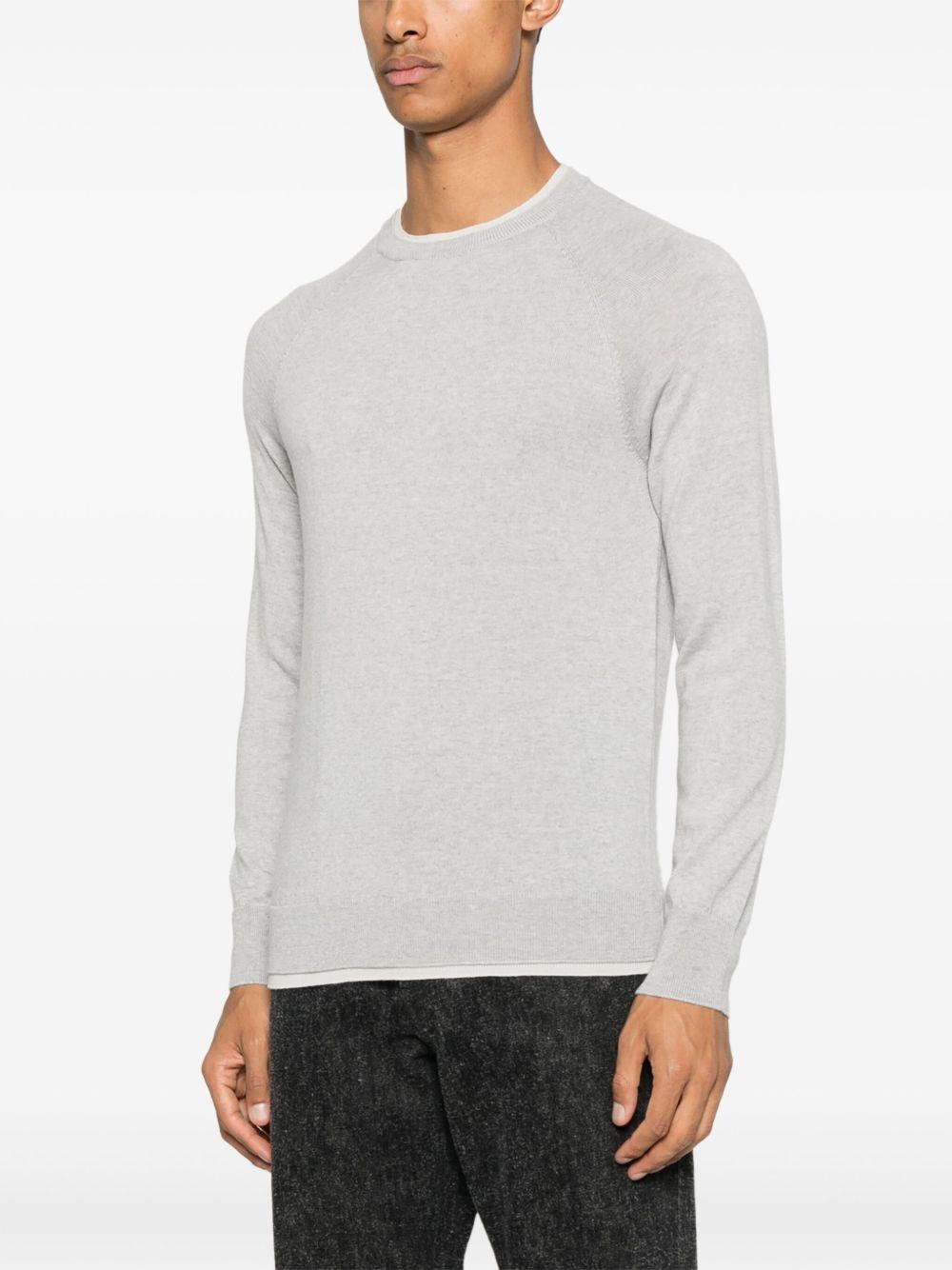 Maglione con finitura a contrasto L76MAGL79MAG0L029 13N02 GRIGIO CHIARO SABBIA ELEVENTY 