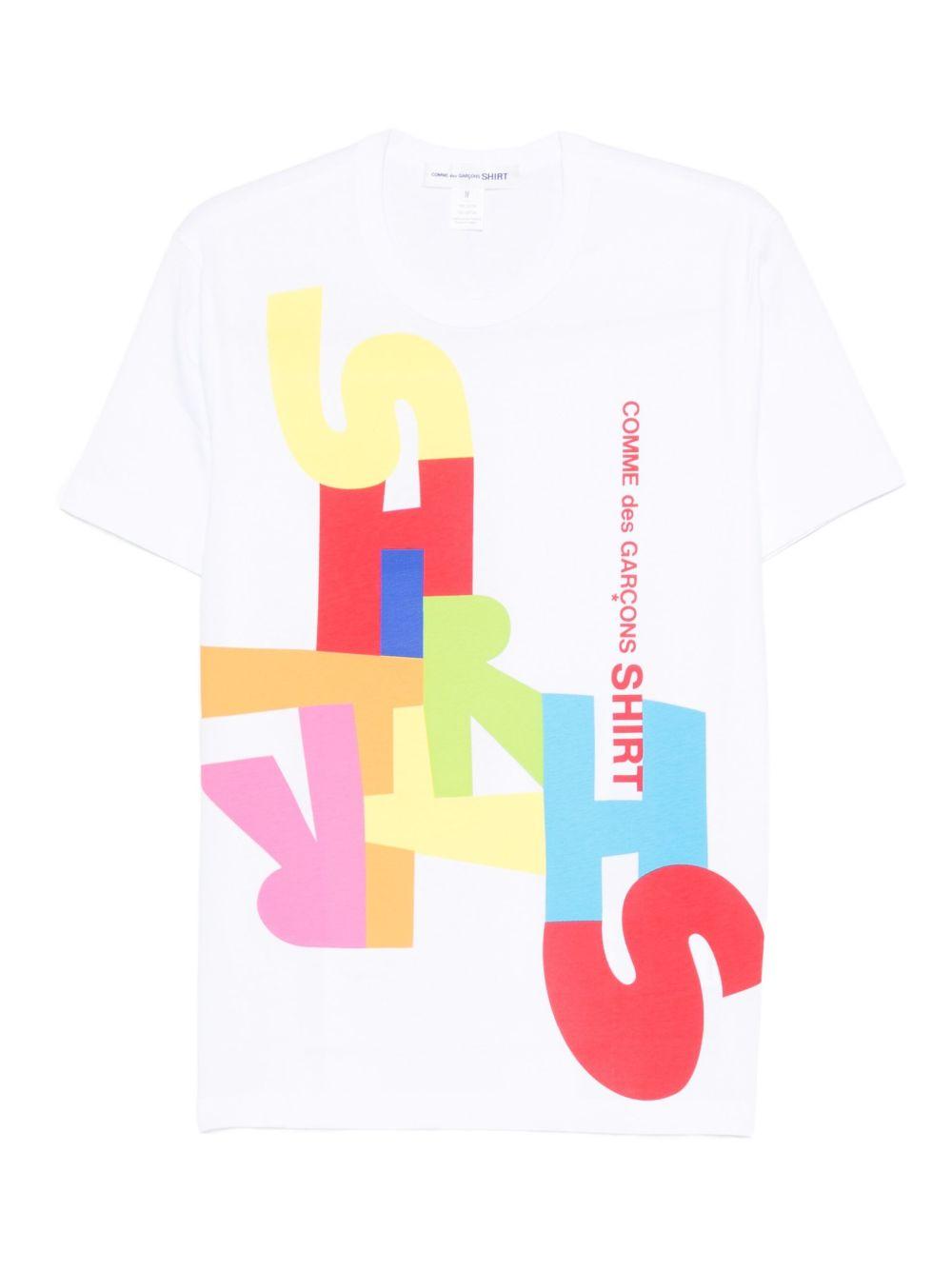 Men's Graphic Printed T-Shirt FPT004W25 2 WHITE PRINT COMME DES GARCONS SHIRT 