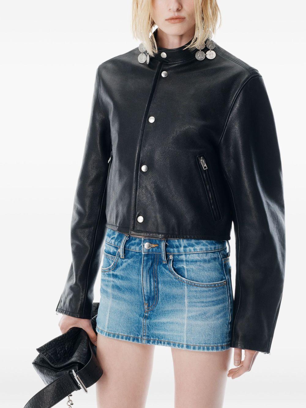 Skort con Pieghe in Denim Blu Marmorizzato Effetto Vintage 4DC4255914 400C VINTAGE MARBLED BLUE ALEXANDER WANG 