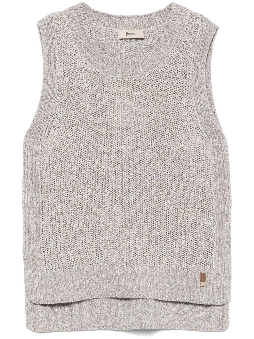 Smanicato in glitter knit MG000167D76068 2600 Tortora HERNO 