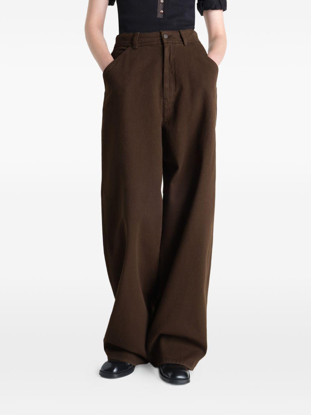 Large Pants in Dyed Broken Twill PA1224LD1067 BR423 CACAO LEMAIRE 