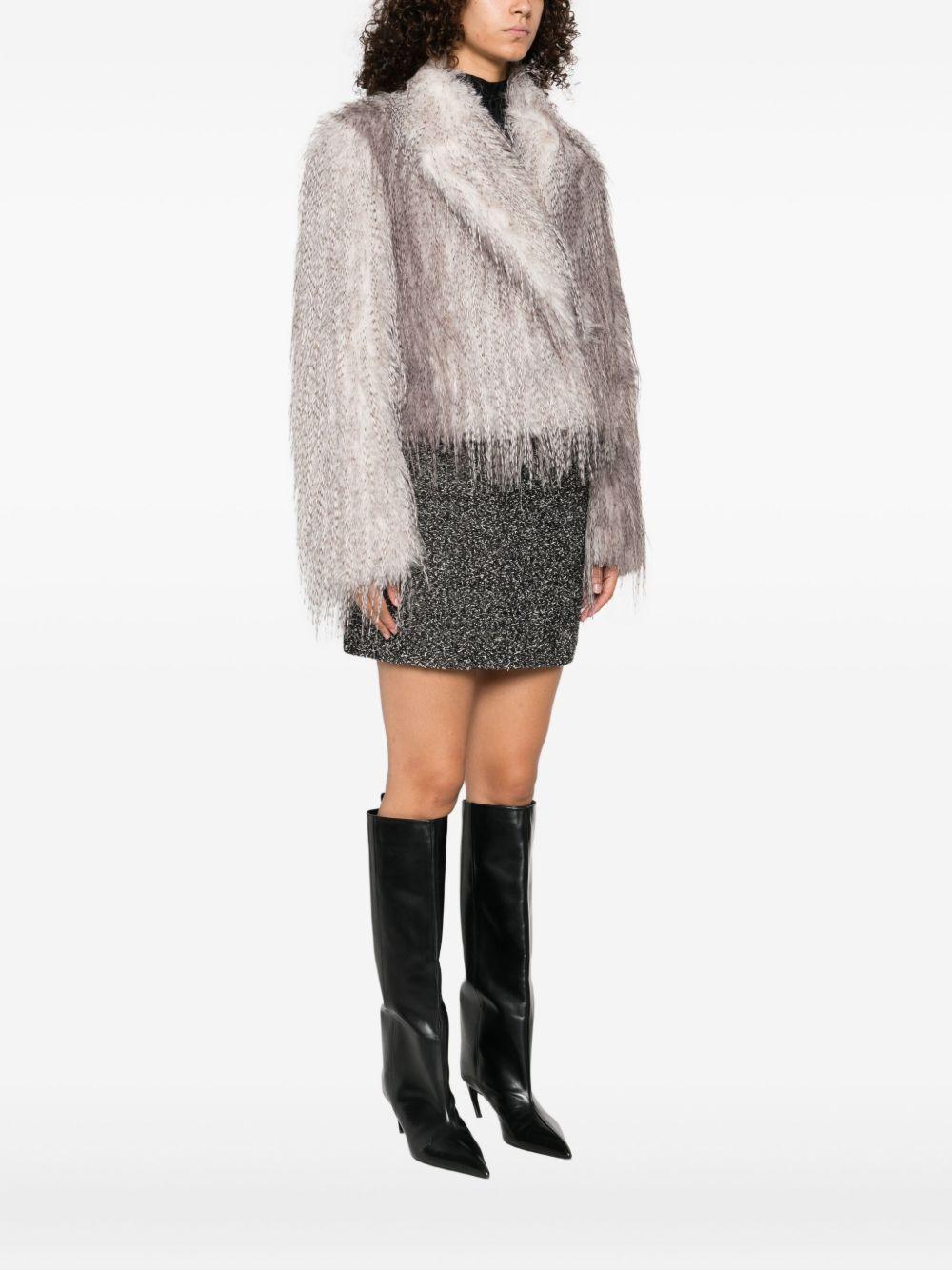 Giacca in ecopelliccia effetto lince 05FWJA13705361 90 GREY GIUSEPPE DI MORABITO 