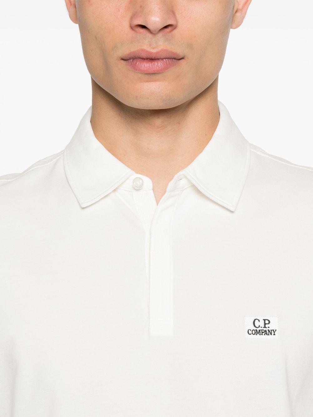 Strech Piquet Three-button Logo Polo 18CMPL165A005263W 103 GAUZE WHITE CP COMPANY 