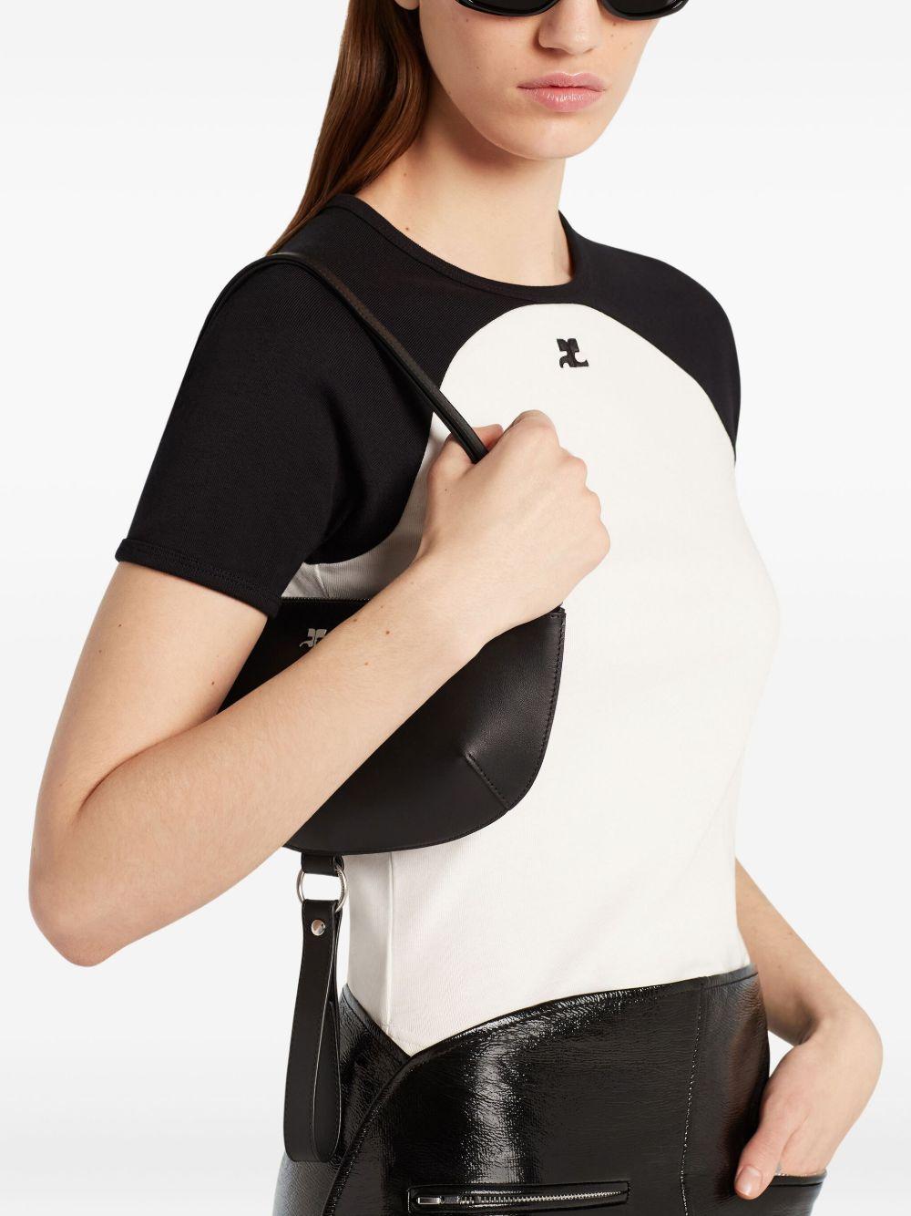 Circle Contrast T-shirt 325JTS214JS0203 0098 WHITE BLACK COURREGES 