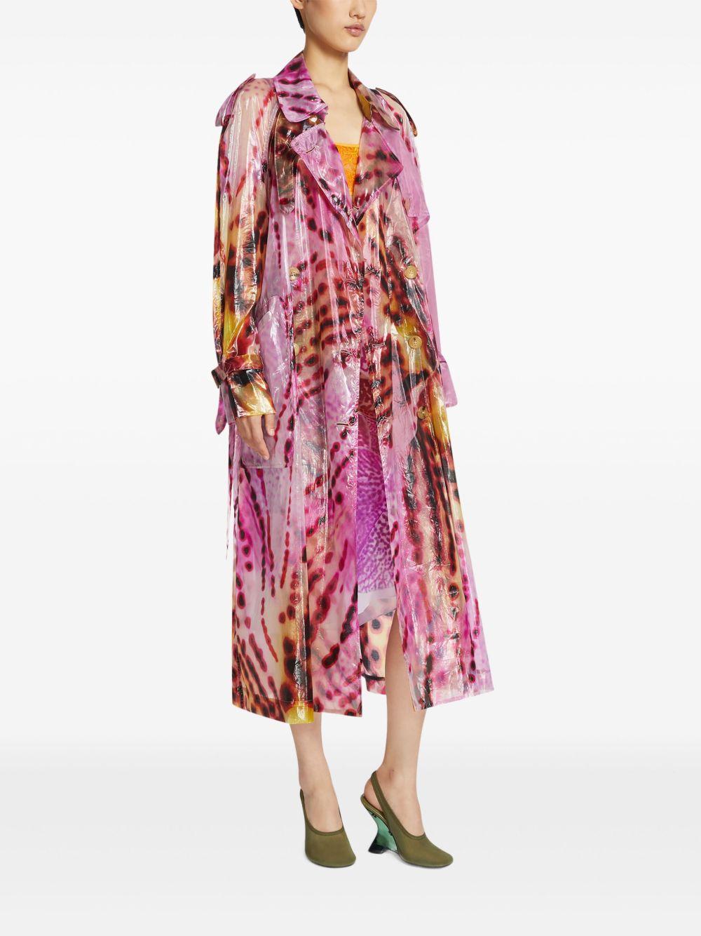 Trench coat stampato 2510102051109 304 FUCHSIA DRIES VAN NOTEN 