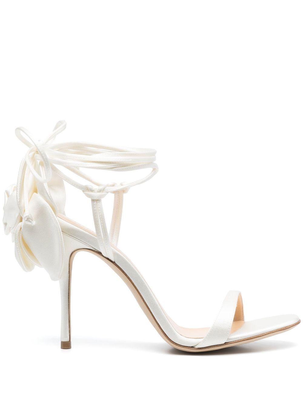 Double Flower Heel Sandals 526423 IVORY MAGDA BUTRYM 