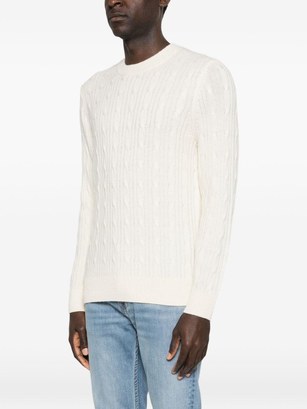 Maglia in Lana Cashmere 50549975 01 OPEN WHITE BOSS 