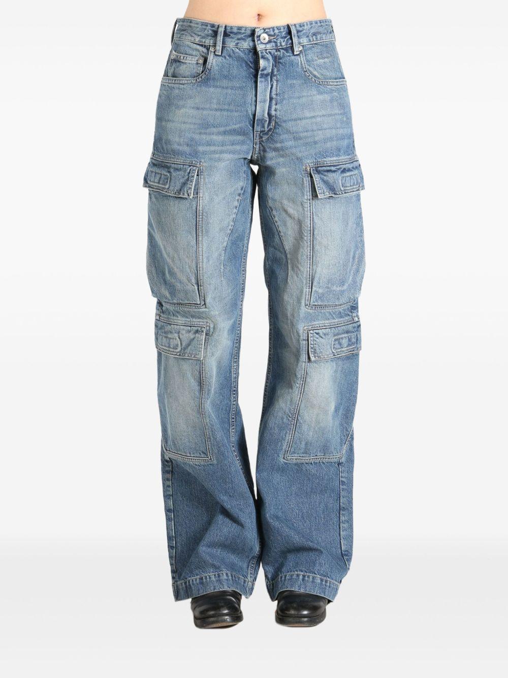 DRKSHDW SS25 Hollywood Double Cargo Jeans DS01E3308DWB 06 INDIGO RICK OWENS DRKSHDW 