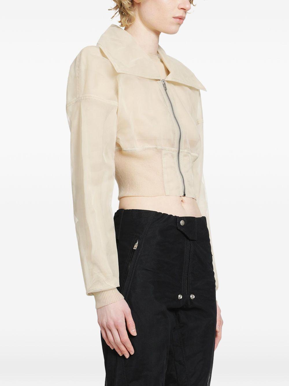 DracuCollar cropped bomber jacket RO01F6780TUSL 138 SAND RICK OWENS 