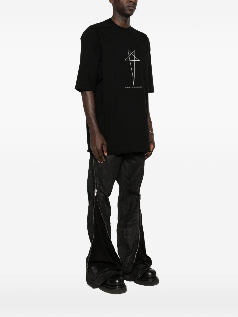 T-shirt girocollo DU01F4274RIGEP3 0911 BLACK RICK OWENS DRKSHDW 