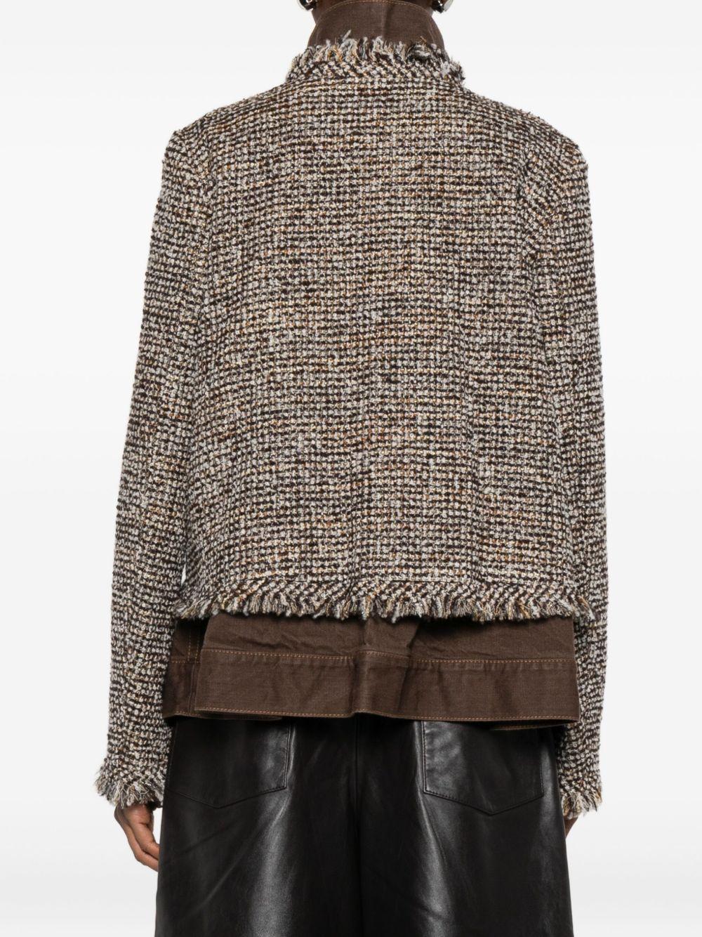 Tweed Denim Jacket 2508073 601 BROWN SACAI 