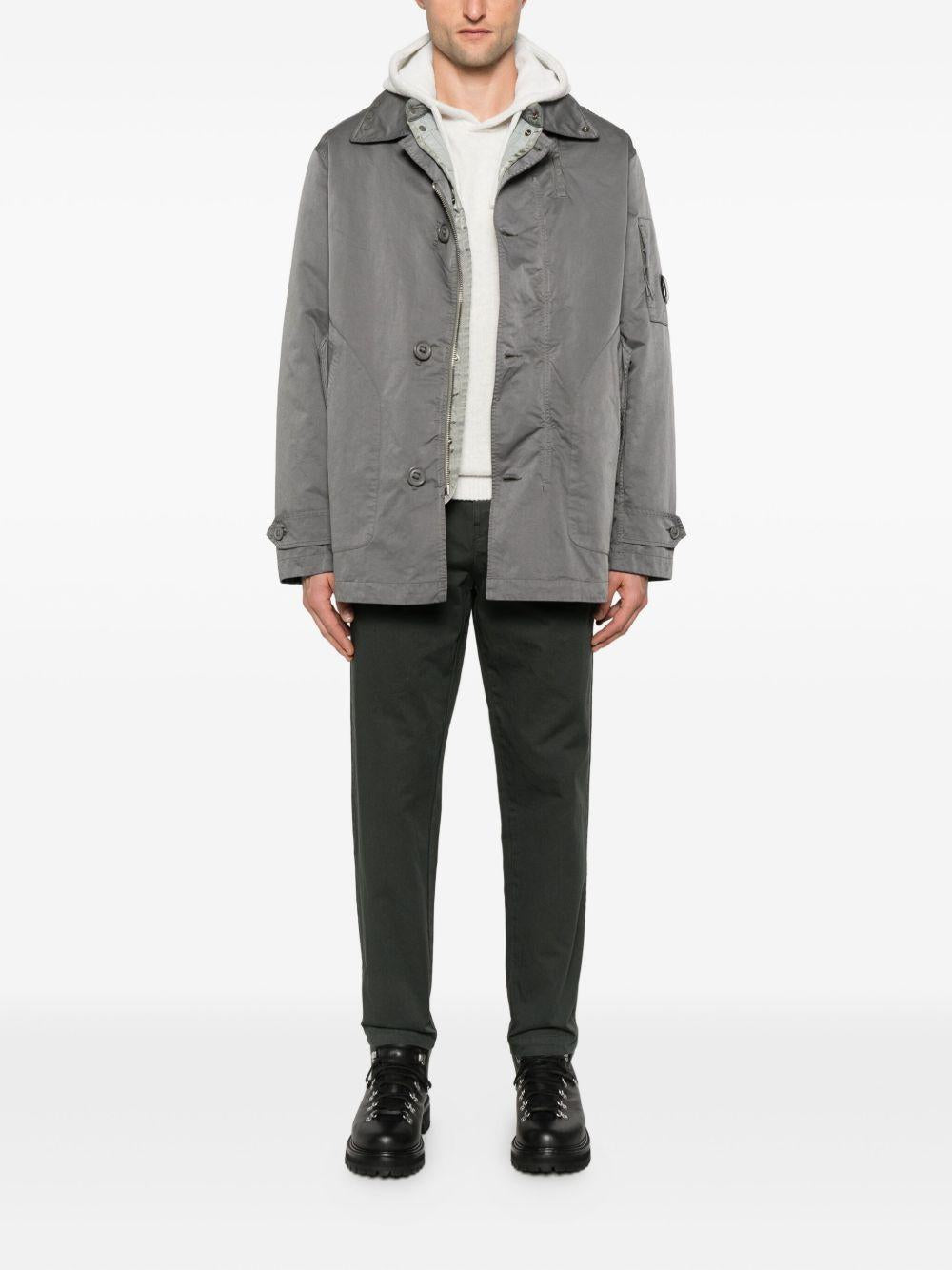 Fleece Knit Hooded Sweater 19CMKN254A006170A M12 WHITE MELANGE CP COMPANY 