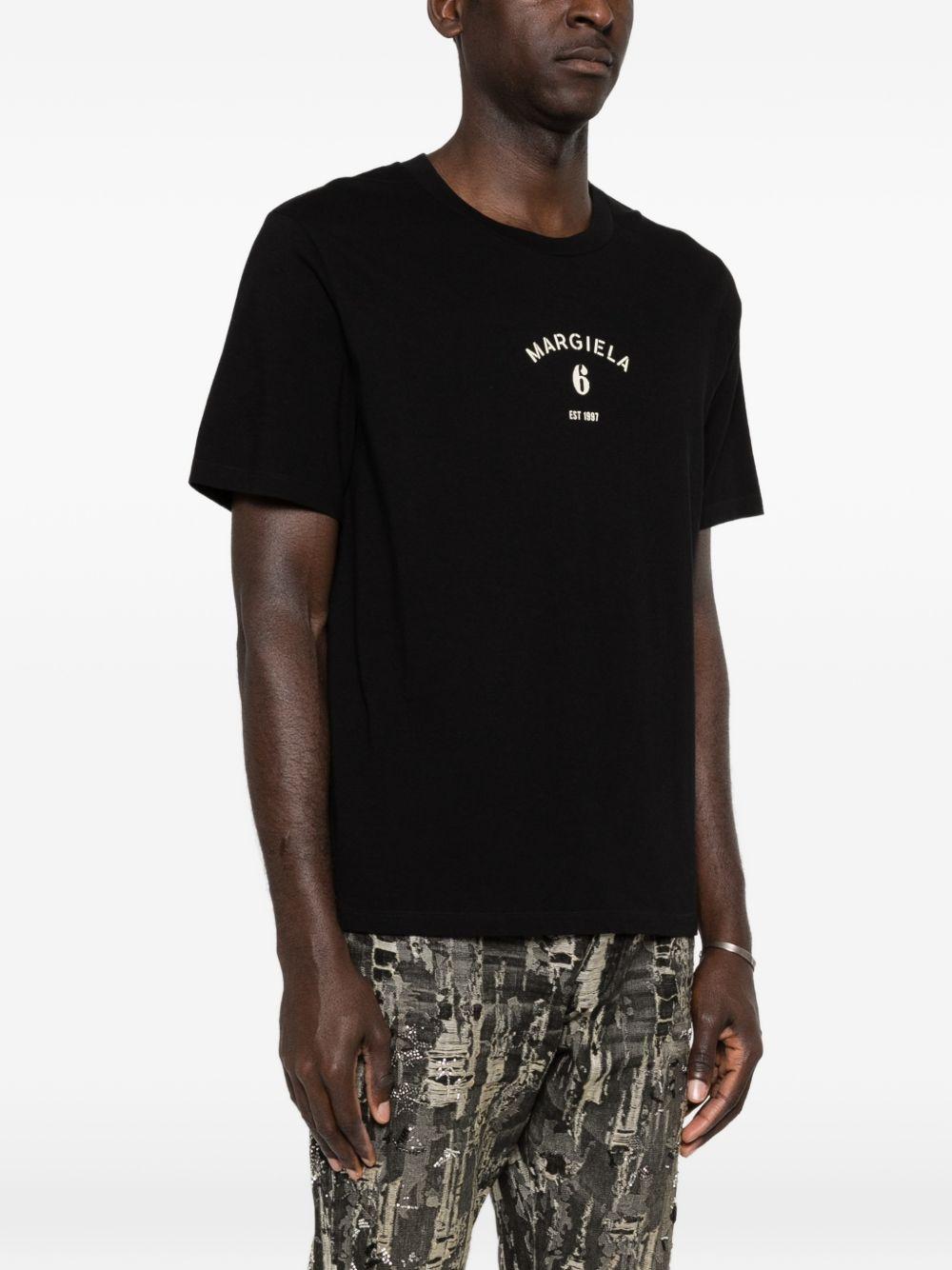 T-shirt nera con stampa logo SH2GC0038M20048 900 MM6 MAISON MARGIELA 