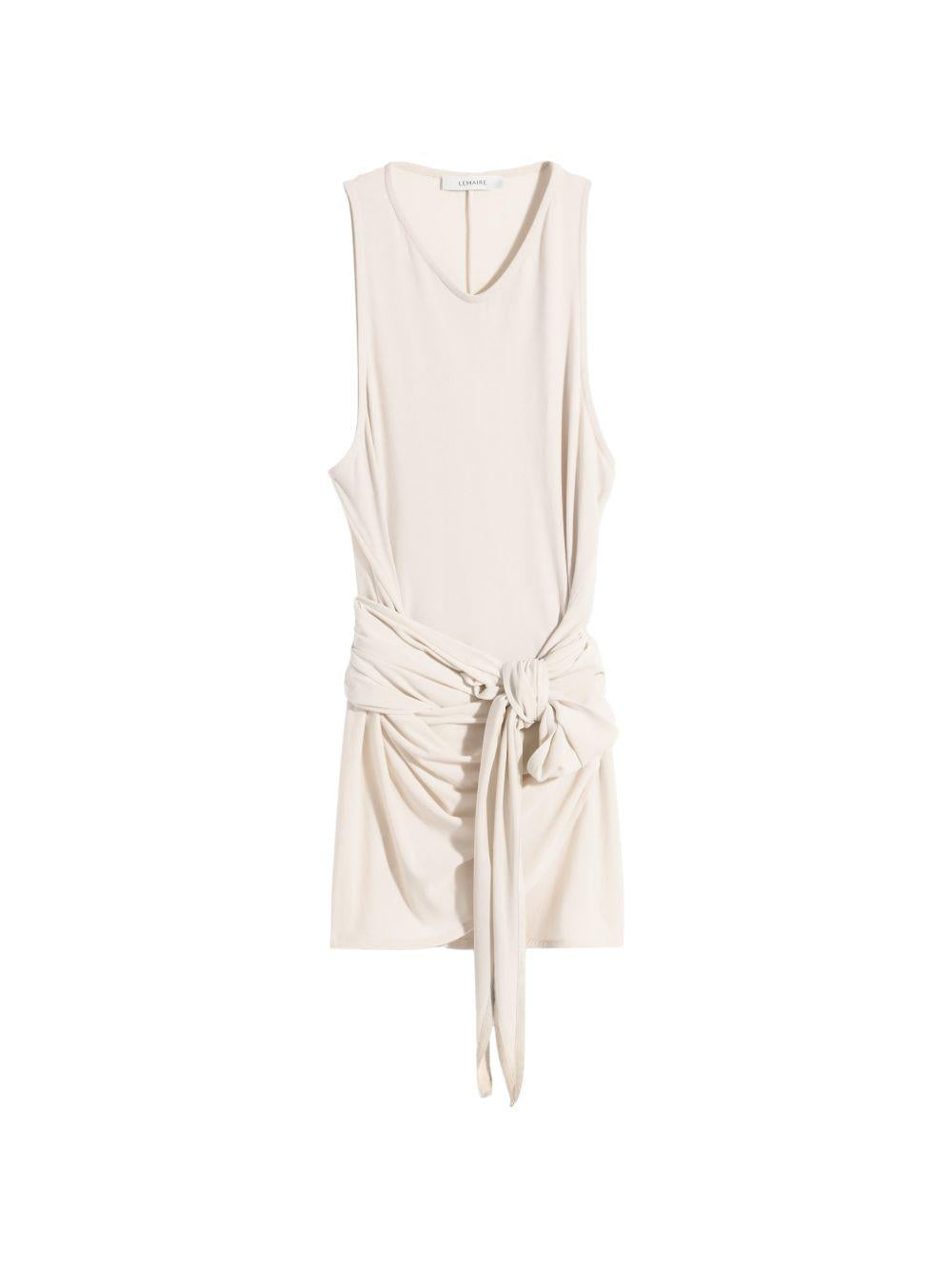 Sleeveless Wrap Top in Viscose Crepe Jersey OT0008LJ1050 YE507 CREAM LEMAIRE 