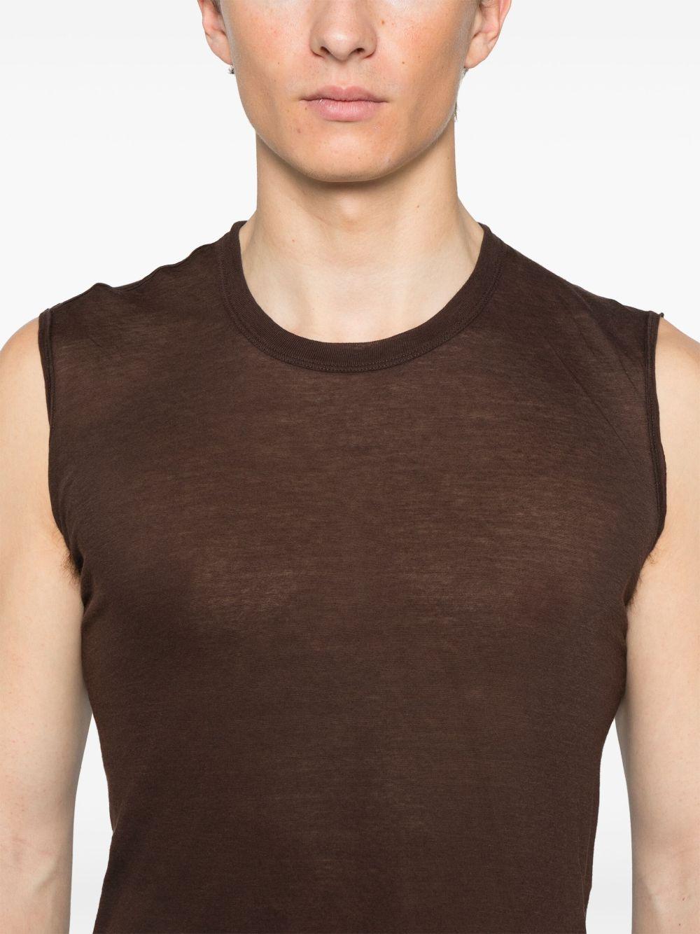 Cotton tank top RU01E5151UC 14 MAHOGANY RICK OWENS 