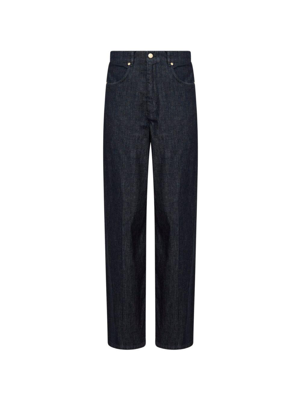 Jeans dritti in denim di cotone SMMLAVINIA 001 BLUE S MAX MARA 