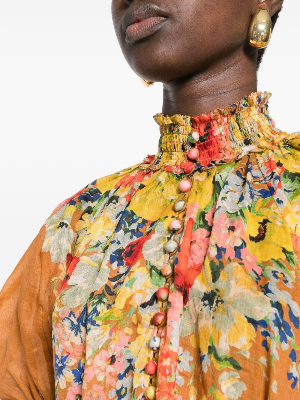  3890DRS241 TAN FLORAL ZIMMERMANN 