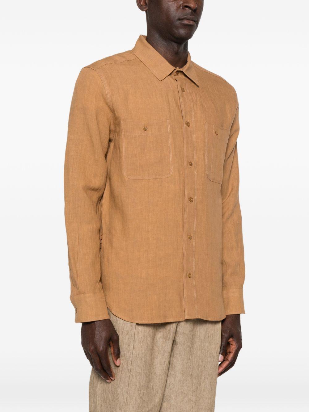 Camicia in lino B6AB0018 62M SAFARI AMARANTO 