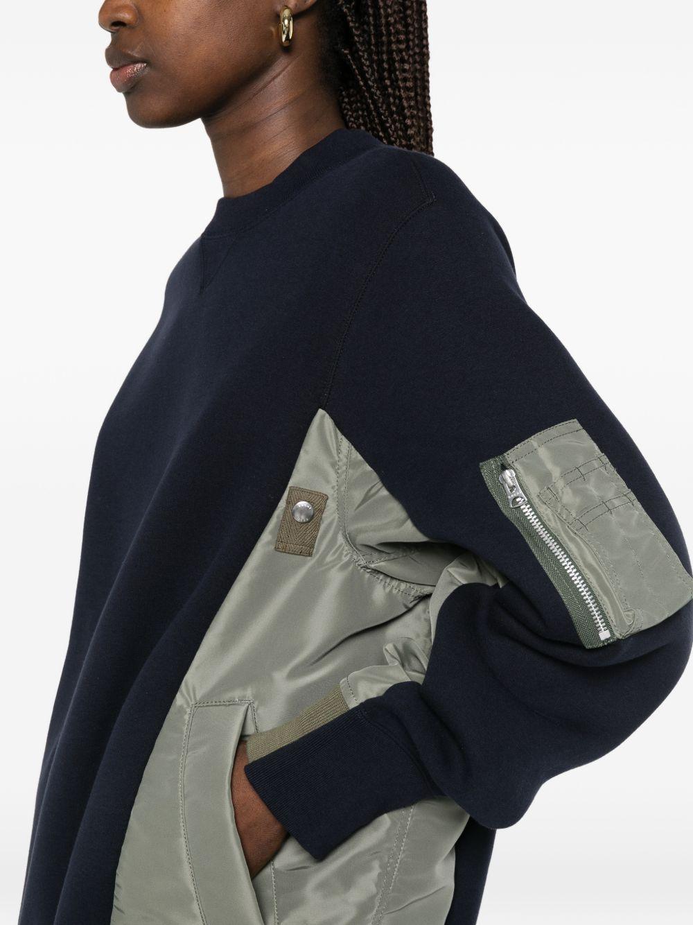 Felpa girocollo SCM326 212 NAVY KHAKI SACAI 