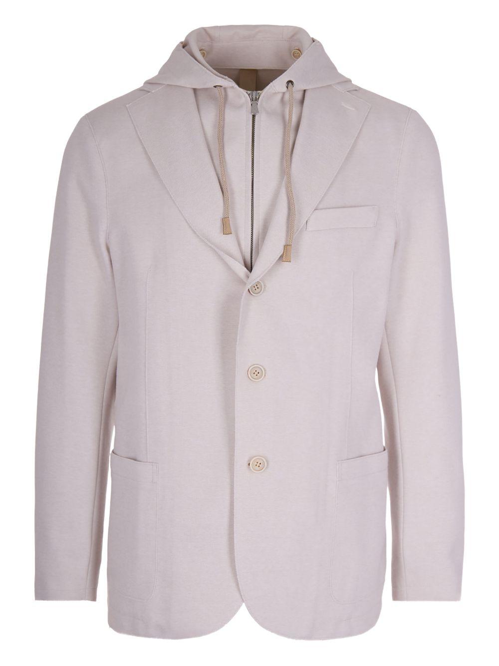 Giacca Monopetto Con Pettorina M70GIAF02TES0M037 02 SABBIA ELEVENTY 