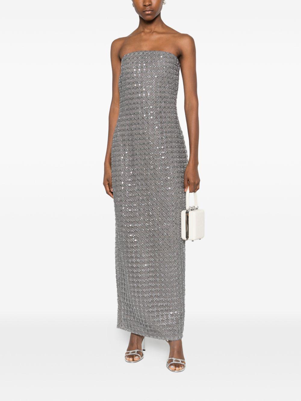 Beaded Maxi Tube Dress Grey 115049516 516 CASTO GRAY ROTATE 