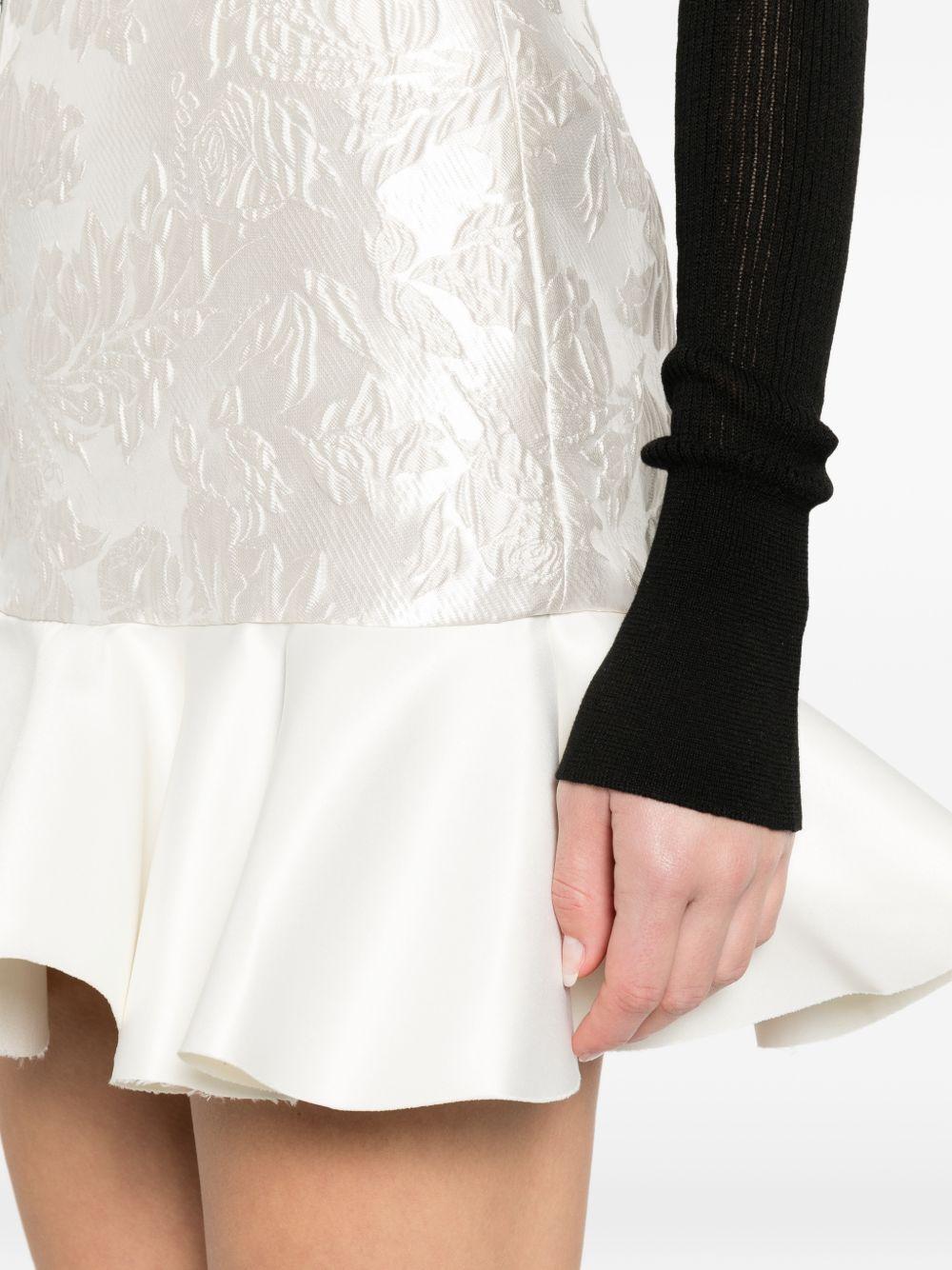 Satin Cloque Mini Skirt A1090086 135 EGRET GANNI 