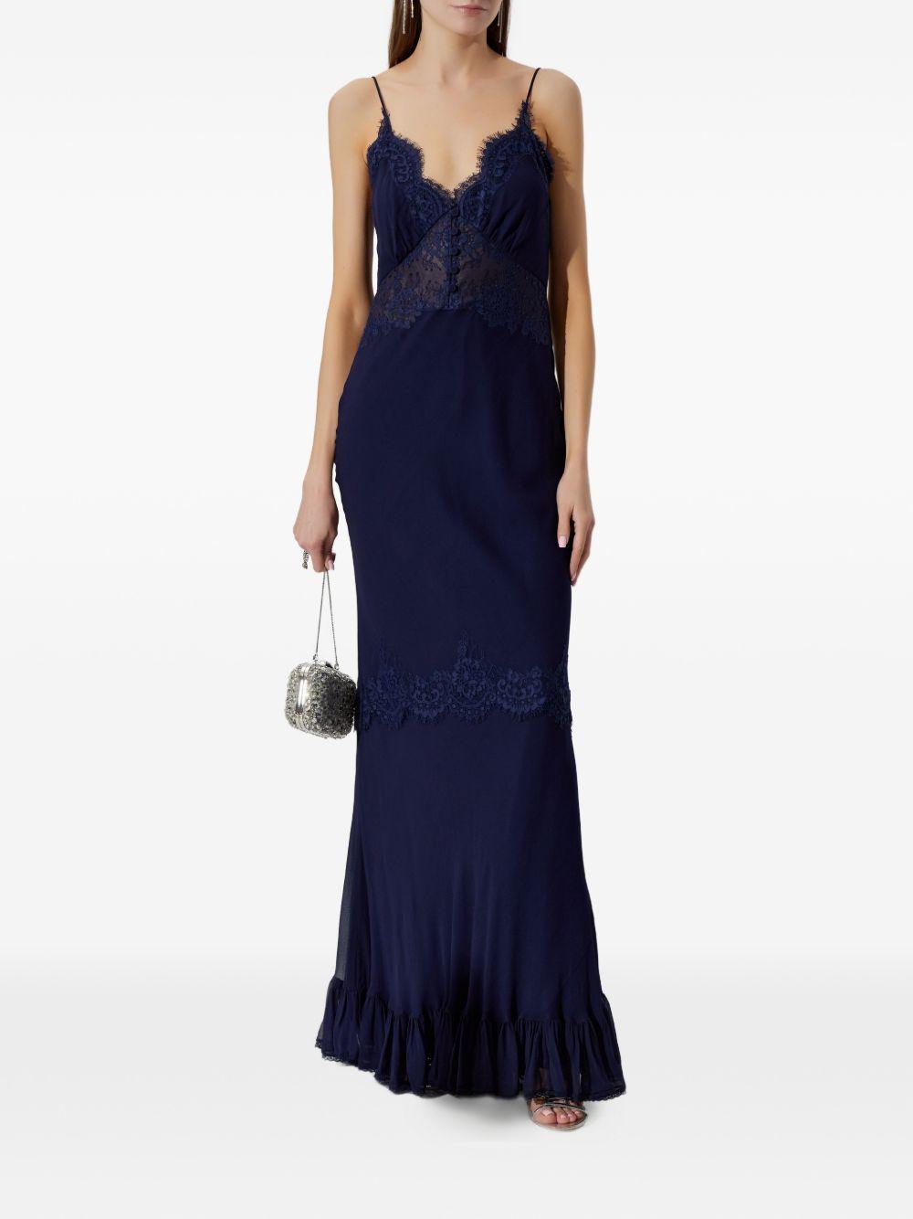 Maxi Abito In Georgette RS26176XN NAVY SELF-PORTRAIT 