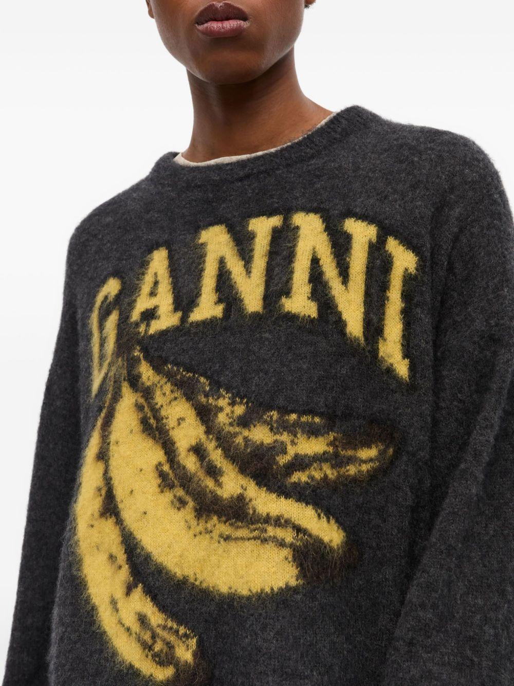 Black Banana Graphic Jumper K2516 252 PHANTOM GANNI 