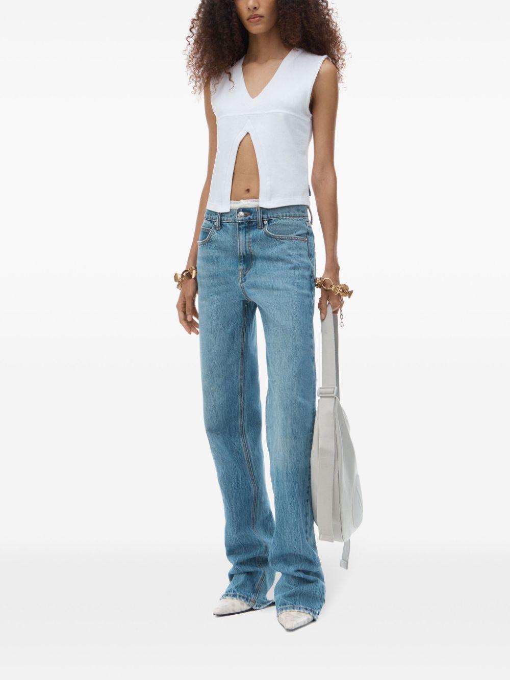 Jeans in denim con fascia pointelle integrata in vita 4DC1254522 486 VINTAGE LIGHT INDIGO ALEXANDER WANG 