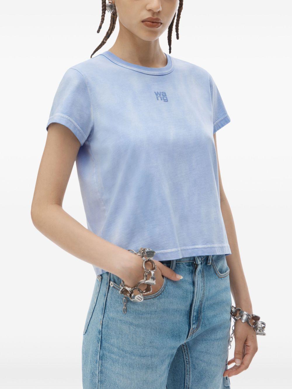 Puff logo shrunken tee 4CC3241521 450B WASHED PALE BLUE ALEXANDER WANG 