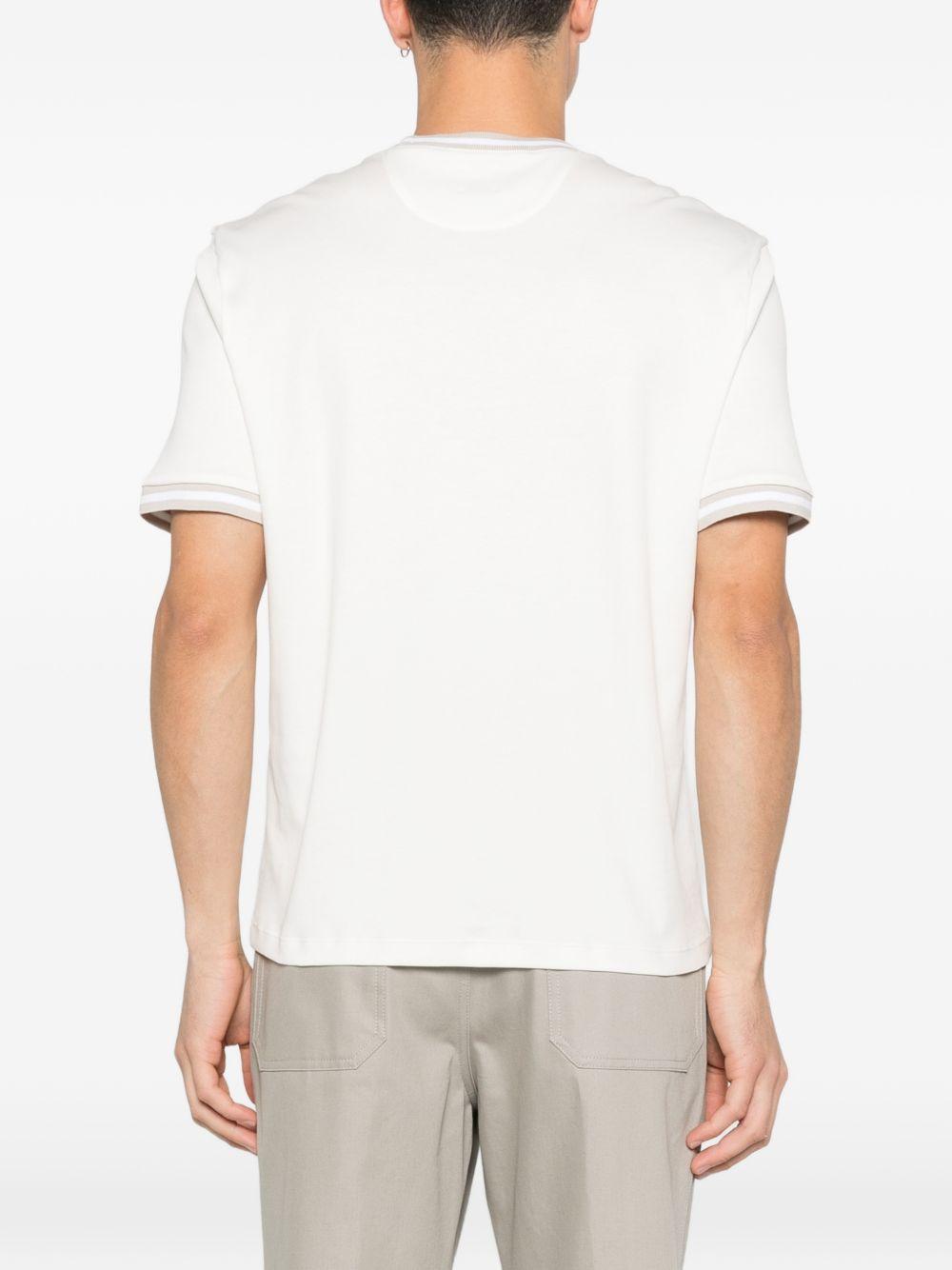 T-shirt girocollo in jersey di cotone M75TSHM13TES0M291 010301 BIANCO TORTORA ELEVENTY 