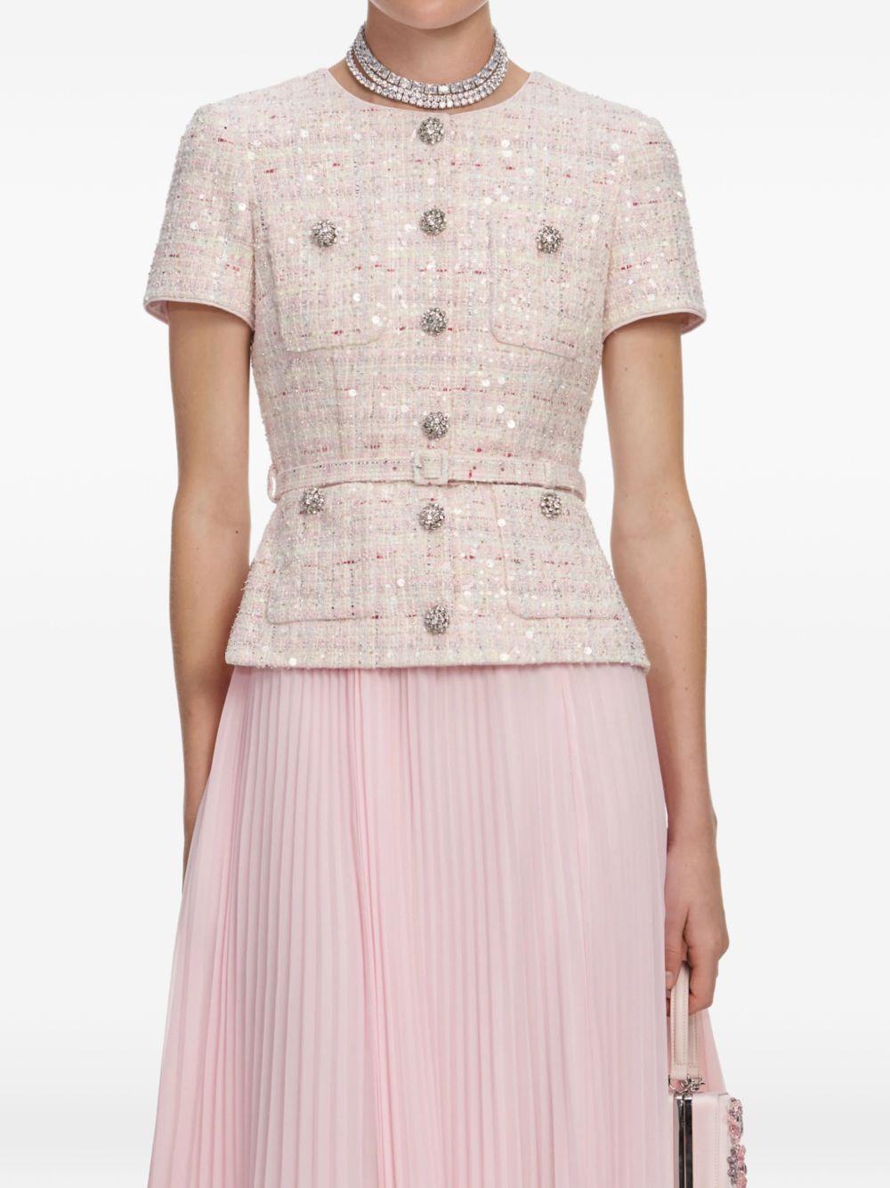 Pink Sequin Bouclé Tailored Midi Dress SS26164MP PINK SELF-PORTRAIT 