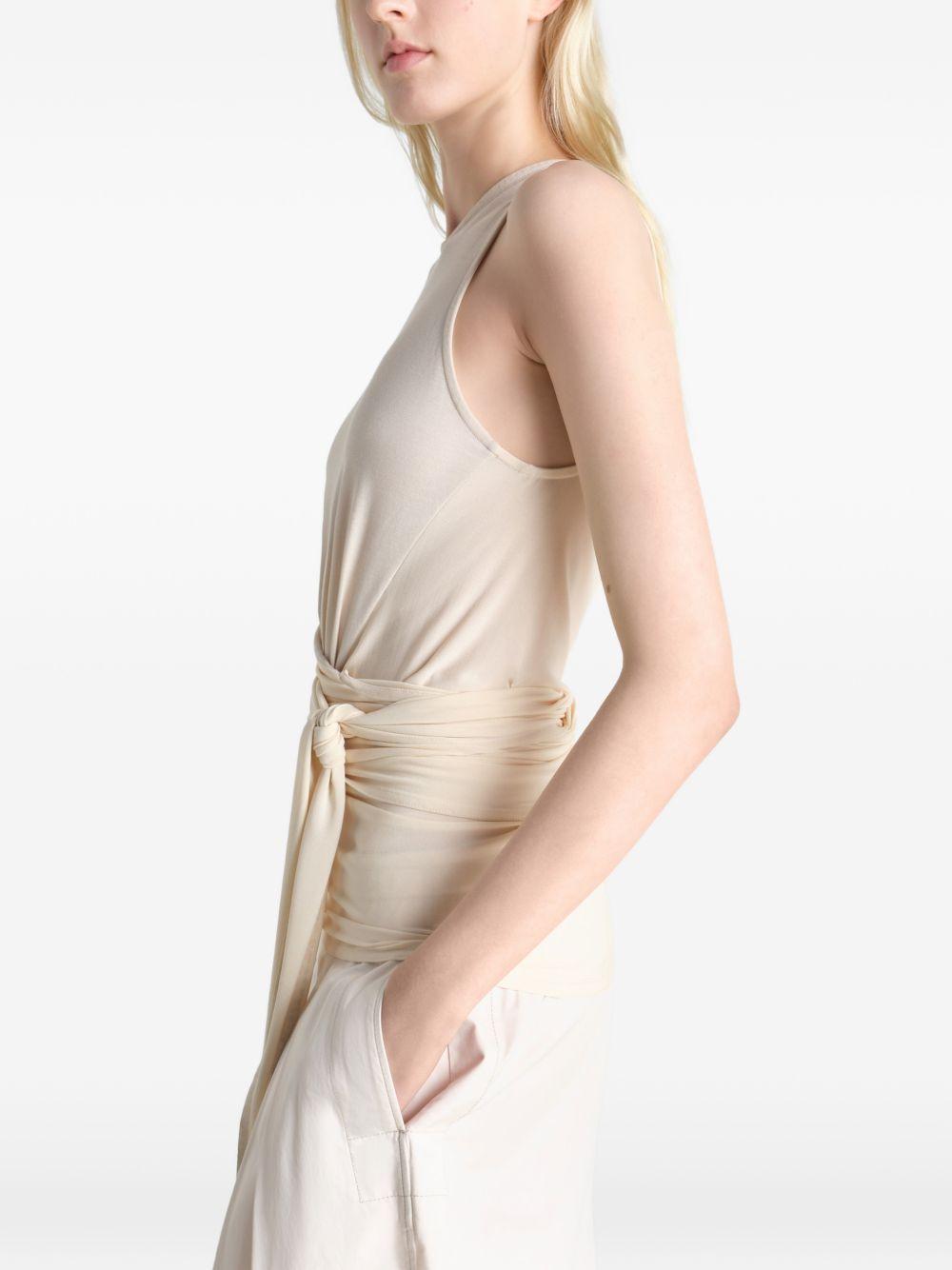 Sleeveless Wrap Top in Viscose Crepe Jersey OT0008LJ1050 YE507 CREAM LEMAIRE 