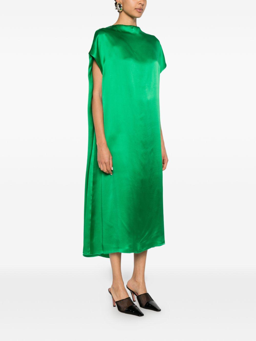 Silk Midi Dress DIRIASHORT3024 604 GREEN DRIES VAN NOTEN 
