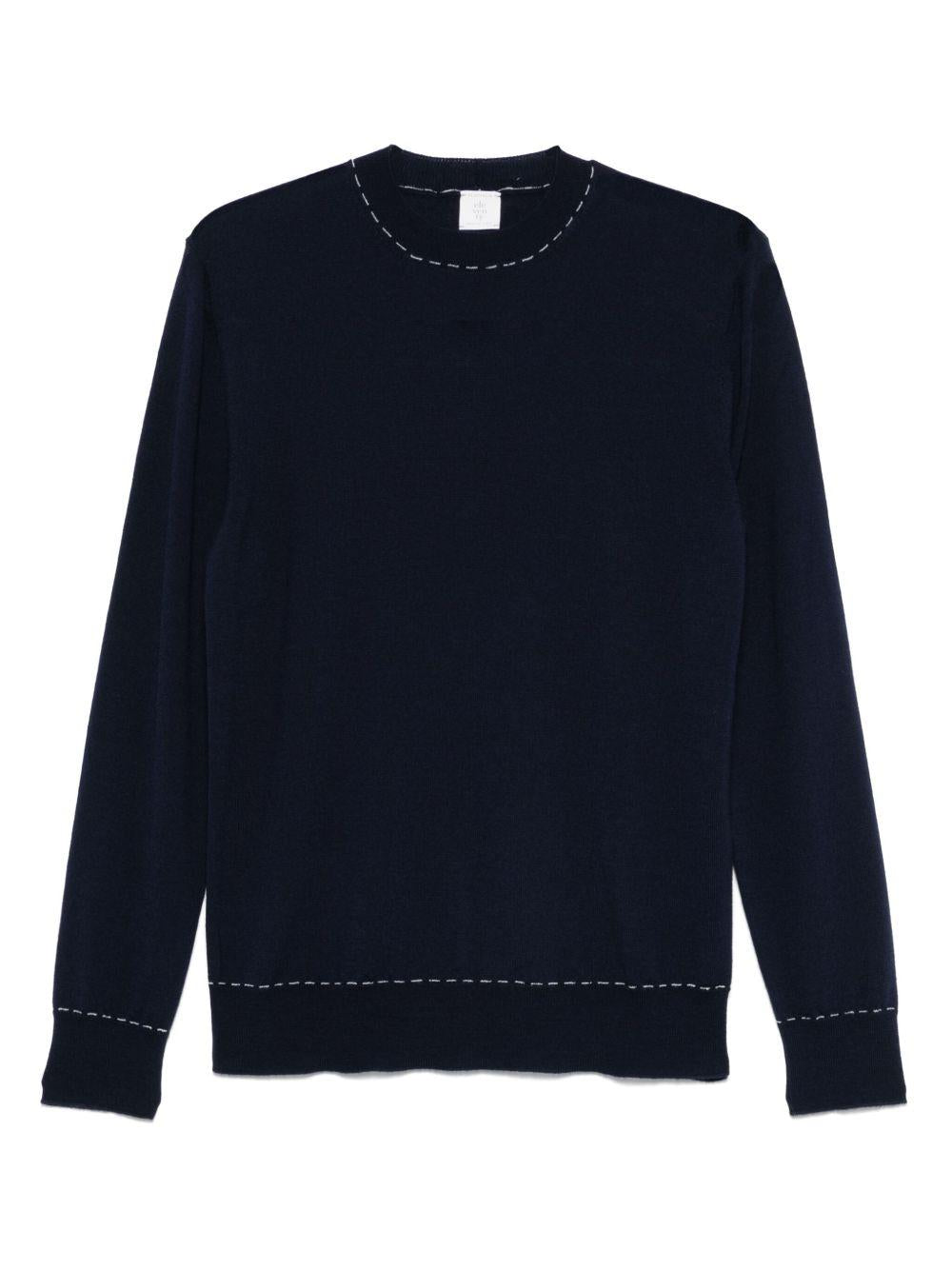 Maglione con cuciture decorative L76MAGL77MAG0L030 1102 BLUE SABBIA ELEVENTY 