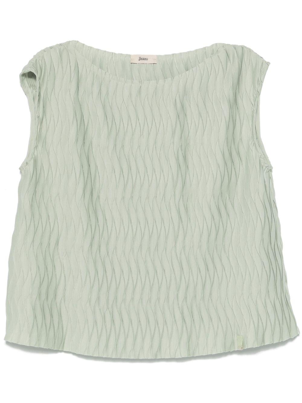 Top con effetto stropicciato JG000272D52102 7109 VERDE CHIARO HERNO 