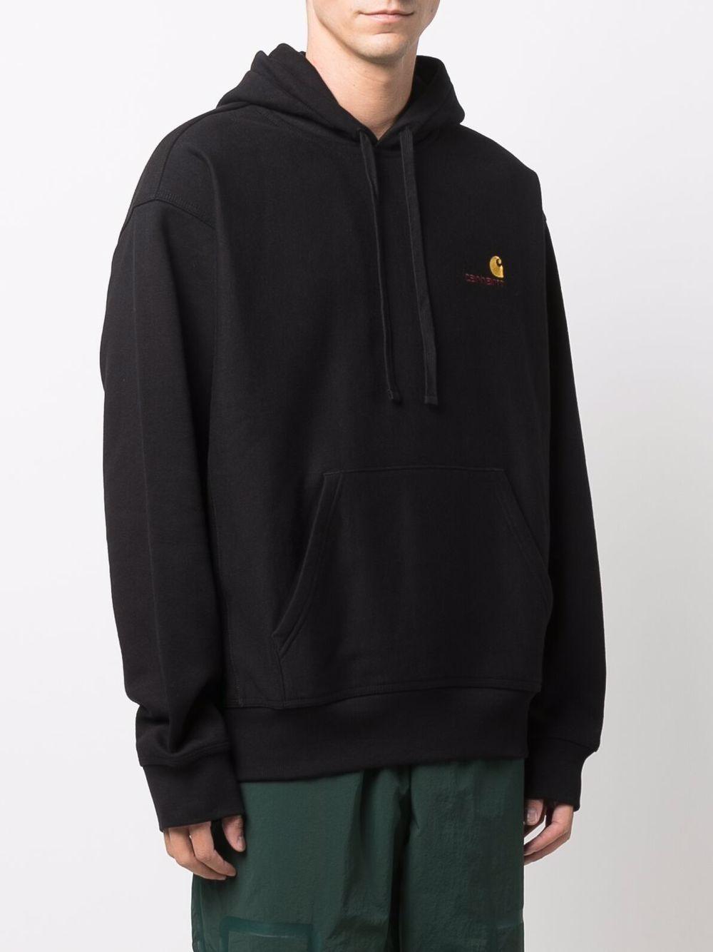 Hoodie American Script In Cotone I028279 89XX BLACK CARHARTT WIP 
