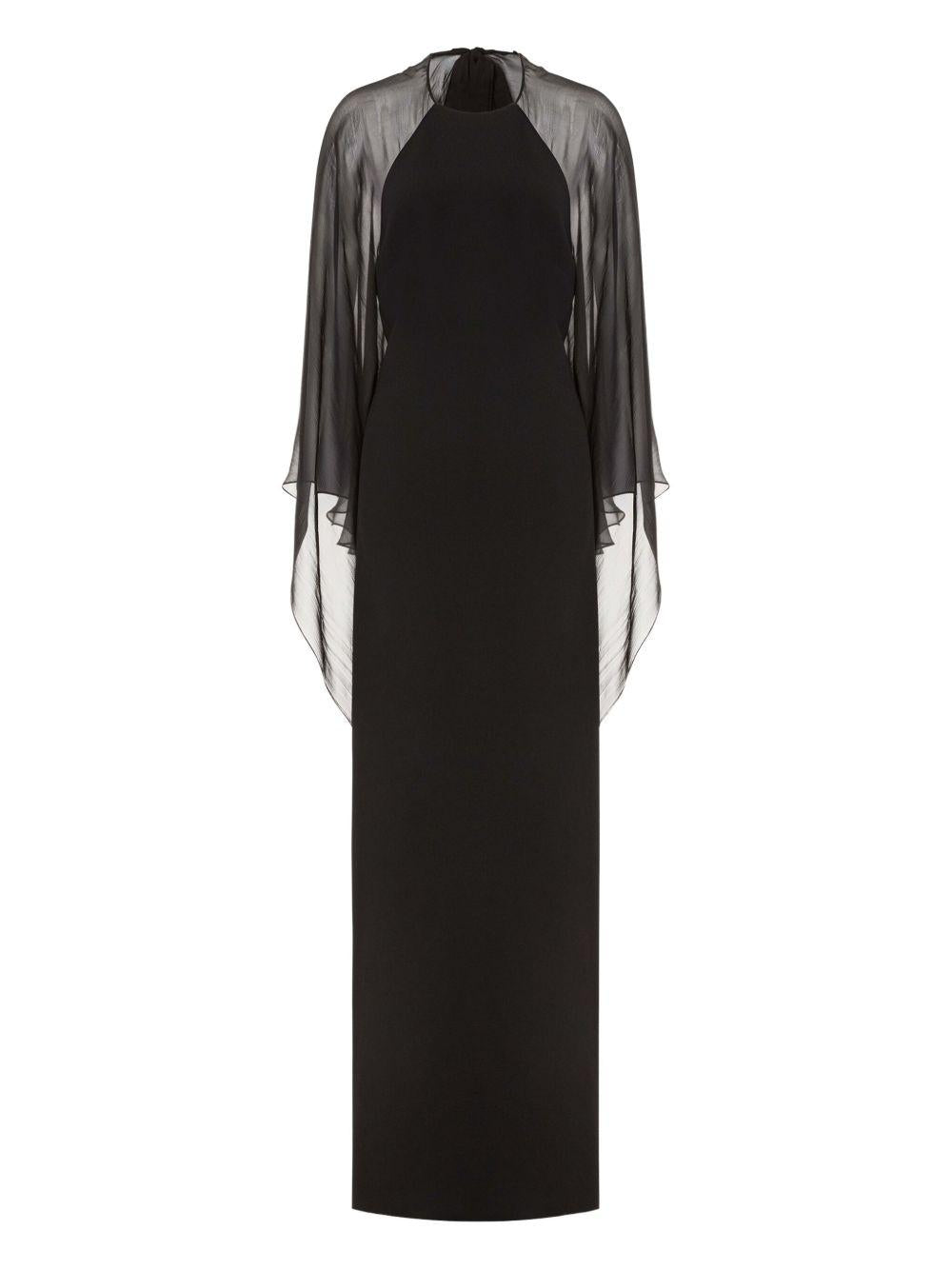 Abito da Sera con Mantella 252M04085134 0555 NERO ALBERTA FERRETTI 