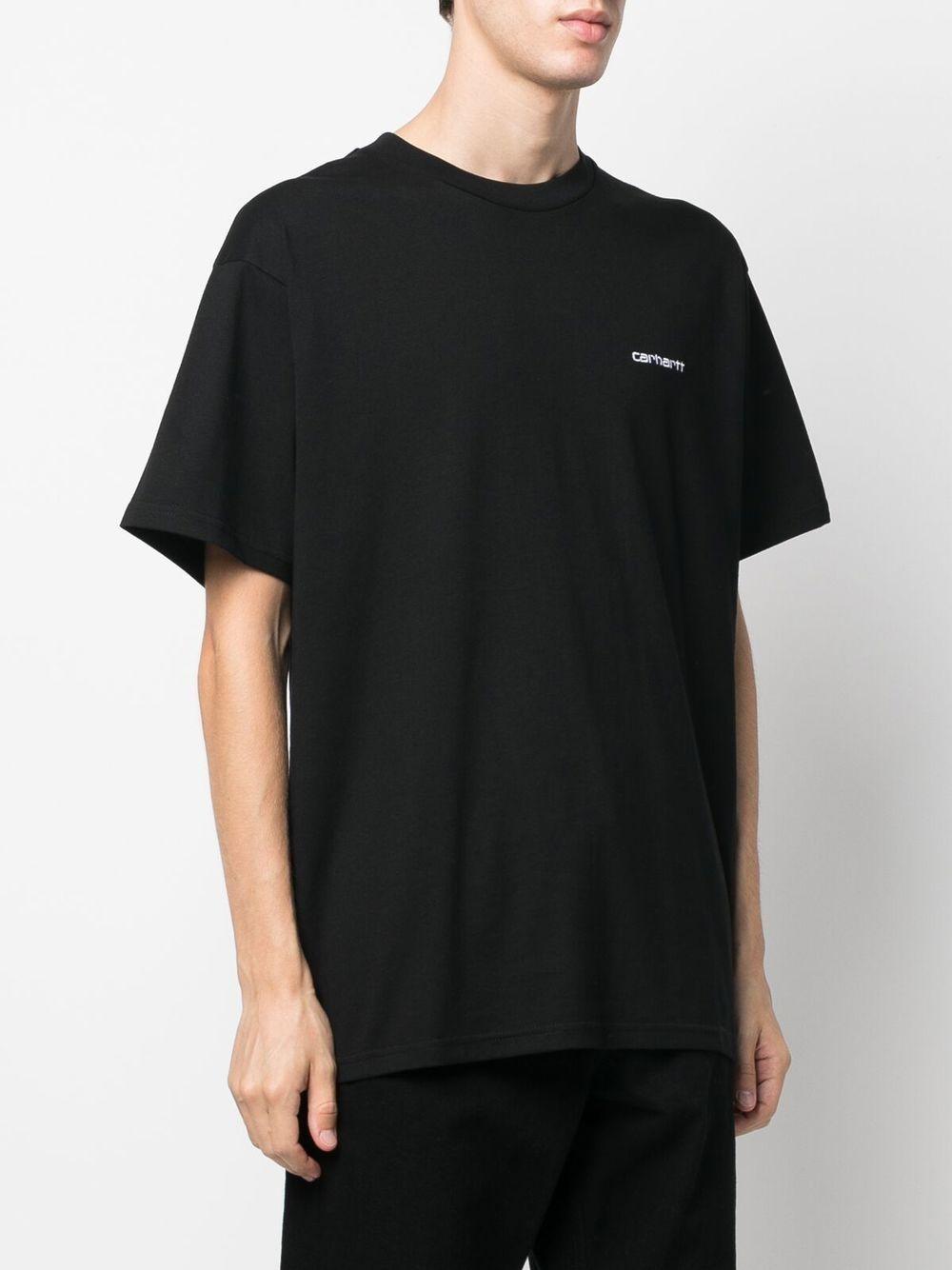 S/S Script Embroidery T-Shirt I030435 0D2XX BLACK GOLD CARHARTT WIP 