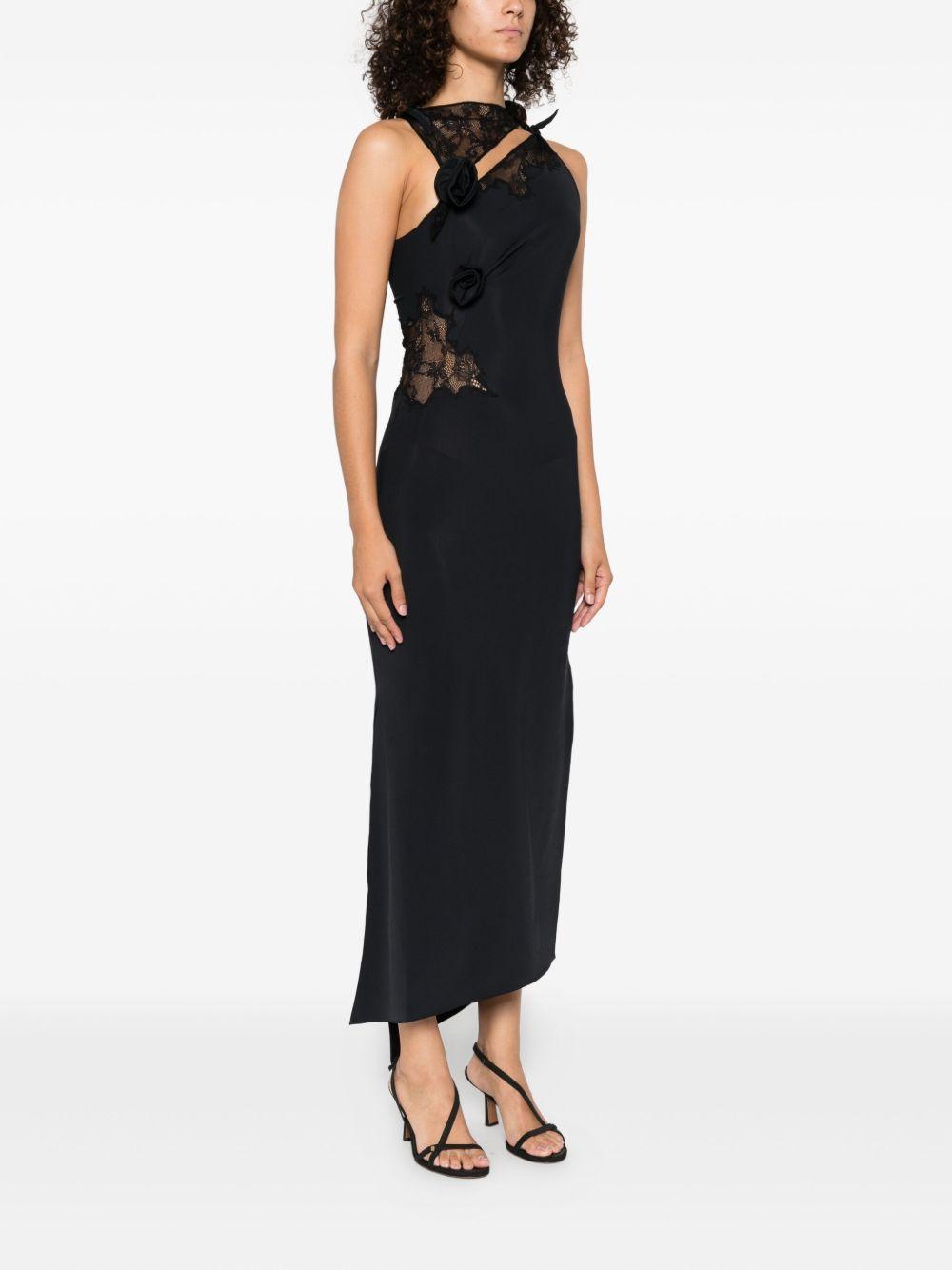 Flower Gown Long Dress con Inserto in Pizzo COPR217F5021 BLACK COPERNI 