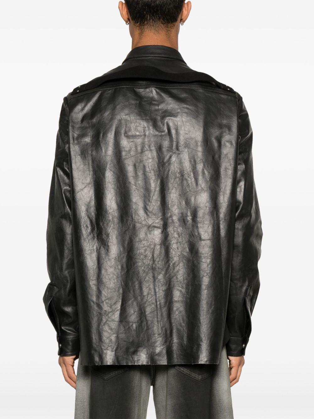 Leather jacket RU01E5729LTP 09 BLACK RICK OWENS 