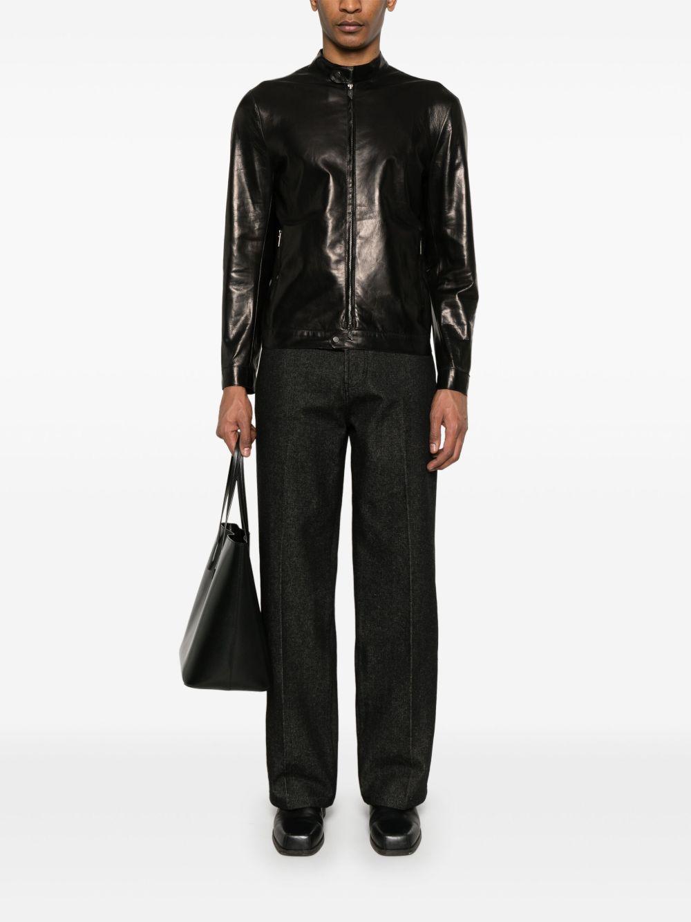 Giacca in pellle 48581U BLACK SALVATORE SANTORO 