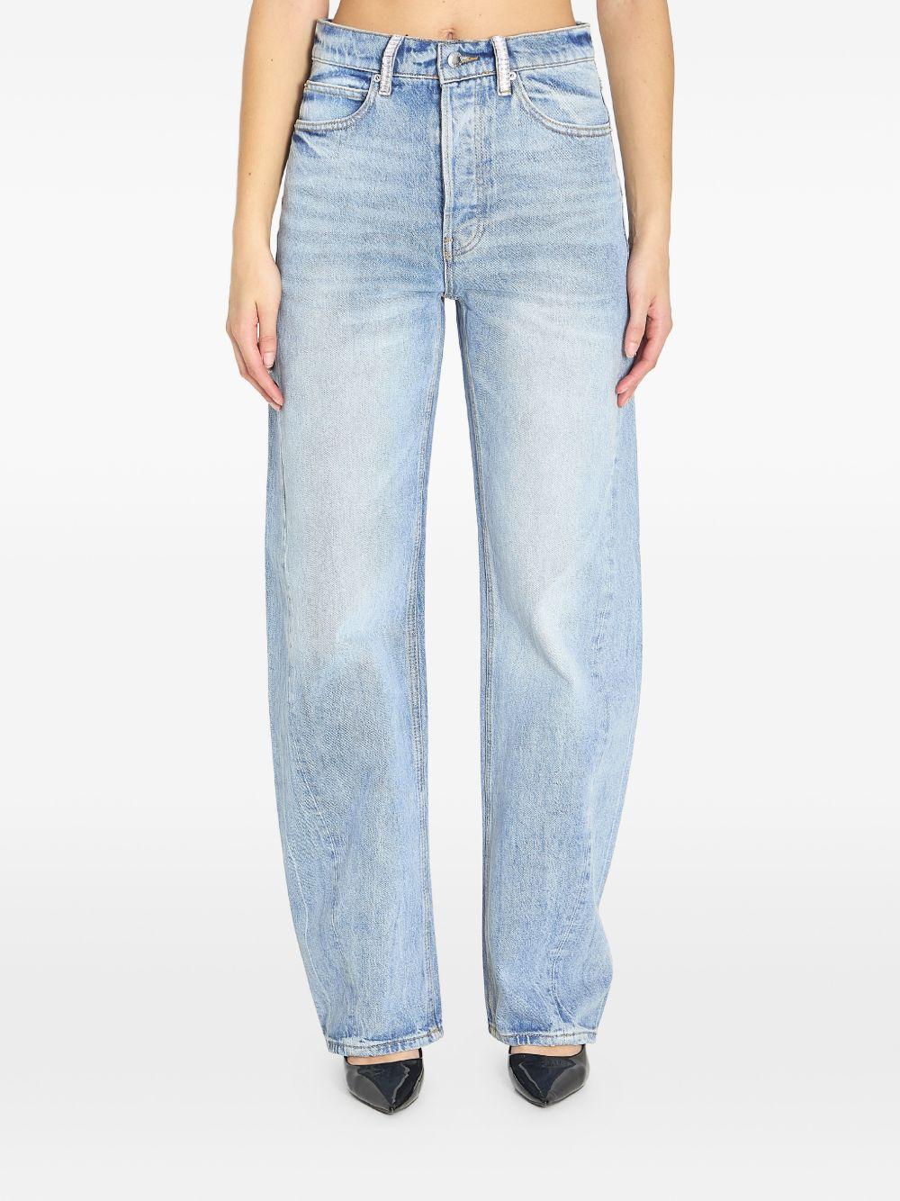 Mid Rise Relaxed Jeans Con Cintura Di Cristallo 4DC1264943 470C VINTAGE BLEACH ALEXANDER WANG 