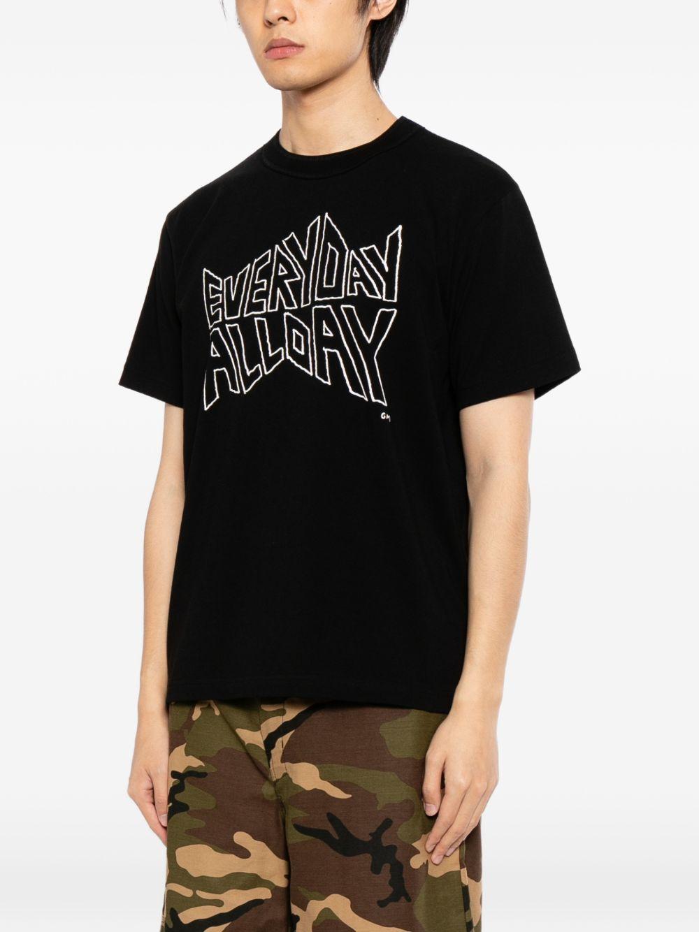 Geoff Print T-Shirt 2601121S 001 BLACK SACAI 