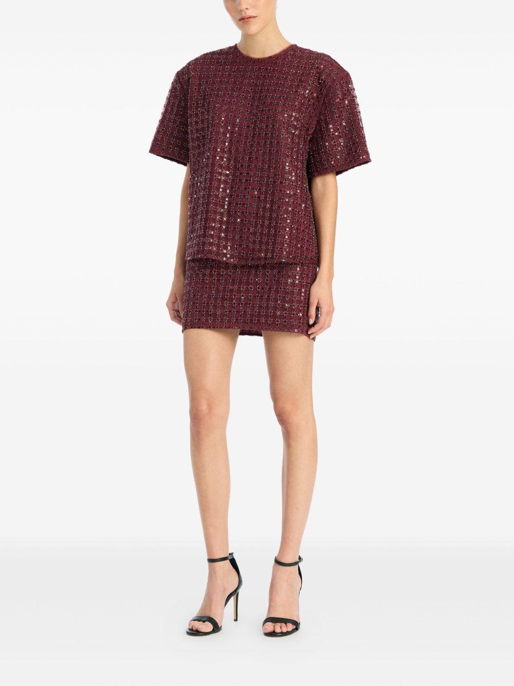 Beaded Oversized Top Bordeaux 1150532734 2734 RED ROTATE 